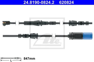 Produktbild von ATE 24.8190-0824.2 Warnkontakt Bremsbelagverschleiß 847mm für BMW X5 (G05) X6 (G06, F96) X7 (G07) X5 Van (G05)