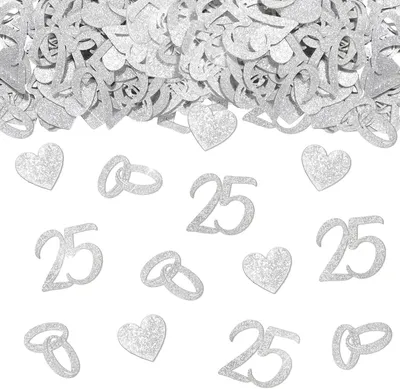 Productafbeelding van Strooidecoratie zilveren bruiloft decoratie confetti