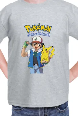 Obrázek produktu pro Dětské Triko Japan Manga Anime Comics Pokemon 012,  / Vřesově šedá