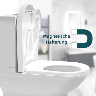 Produktbild von Famanu Toilettensitz Duroplast - Hochwertiger Toilettendeckel mit Schnellverschluss