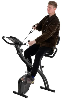 Produktbild von HOMCOM Heimtrainer X-Bike Fahrradtrainer LCD-Display klappbar Schwarz