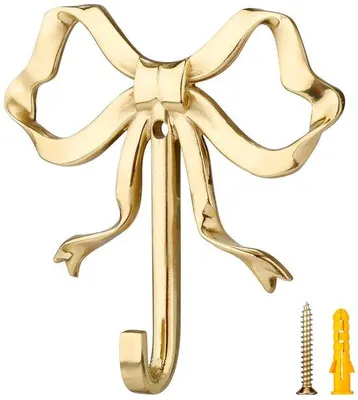 Immagine prodotto di Ganci da parete dorati con anello, 9x9 cm, in ottone, per giacche e cappelli