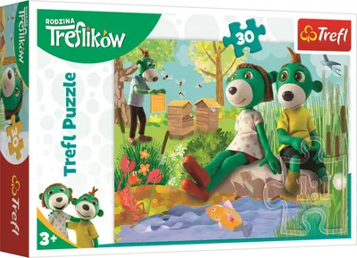 Produktbild von Puzzle 30 elementów. Rodzina Treflików. Trefliki nad stawem