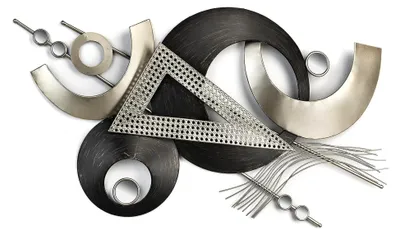 Produktbild von Wandbild aus Metall - grau und silber