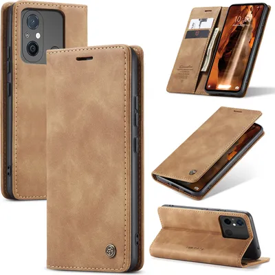 Produktbild von Redmi 12C Hülle, Retro Kunstledertasche mit Standfunktion Schutzhülle für Xiaomi Redmi 12C Braun