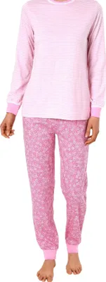 Image de Pyjama femme manches longues avec poignets et dentelle - aussi en grande taille jusqu'à la taille 60/62 - 191 201 90 838 ; rose , 60