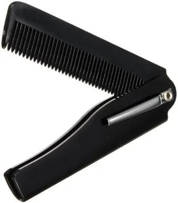 Immagine prodotto di INF Pettine pieghevole da viaggio a forma di corno per uomo in plastica Nero