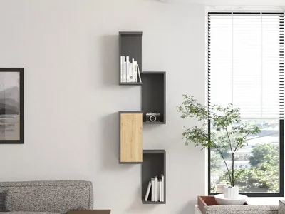 Immagine prodotto di Skye Decor, Esta- Esta CTN, antracite, mensole a muro, 159x44x20 cm, 100% pannello di particelle rivestito in melamina