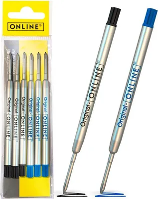 Immagine prodotto di ONLINE® 70037 Kugelschreiberminen M 3 St. schwarz, 3 St. blau, 6 St.