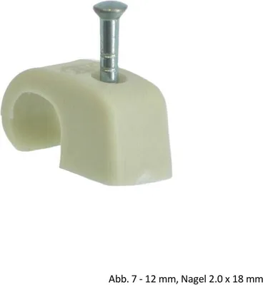 Produktbild von OBO Haft-Clip, zum Aufklemmen,Kabeldurchmesser 7-12mm, 100 Stück, 2228718