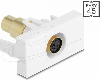 Zdjęcie produktu dla DeLOCK 90873, Biały, Mini-DIN 6 pin, Mini-DIN 6 pin, Żeńska, Żeńska, Złoto
