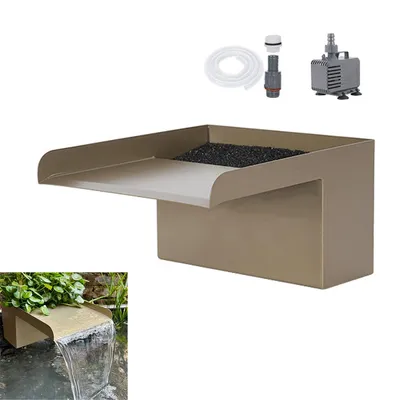 Produktbild von Teichfilter Wasserfall Set Edelstahl mit Pumpe – Teichfilteranlage & Wasserfall Auslauf für Gartenteich, Bachlauf & Brunnen