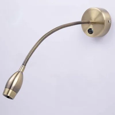 Productafbeelding van LED-lamp met hoofdband, 3000K warm wit licht, koperen zwanenhalslamp, 360° flexibele bedlamp, 1 stuk, goudkleurig