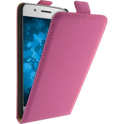 Produktbild von PhoneNatic Kunst-Lederhülle kompatibel mit Lenovo Moto G5 - Flip-Case pink + 2 Schutzfolien