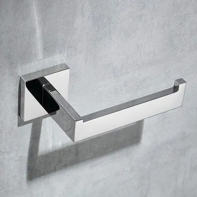 Image de Porte-papier hygiénique en acier inoxydable, à fixation murale, finition chrome poli