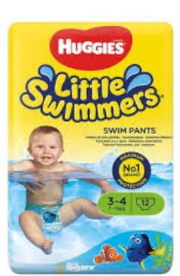 Image de Couches-culottes jetables 'Huggie's Little Swimmers' taille 3/4, paquet de 12, pour 7 -15 kg