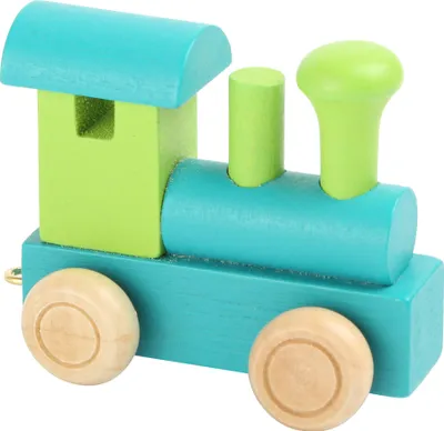 Produktbild von Small Foot Design 10347 'Buchstabenzug bunt' Holz Lokomotive, grün/türkis (1 Stück)