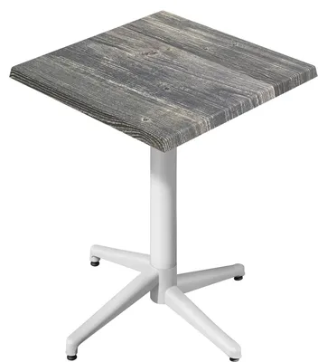 Produktbild von WAP | Bistro Außen Stehtisch | B:T:H 70 x 70 x 109 cm | Rustikal Kiefer / Weiß | Quadratisch | Klappbar | Bistro Stehtisch Gastro Tisch