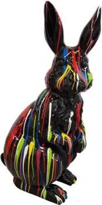 Produktbild von Abstrakter Osterhase Handbemalte Figuren Skulptur Bunt Abstrakt 110cm Statue Neu