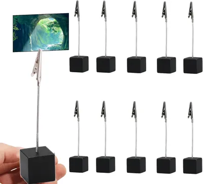 Produktbild von 10 Stück Tischkartenhalter Clip Fotohalter Holz Kartenständer