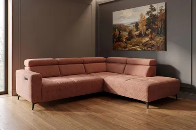 Produktbild von Eine Ikone des modernen Komforts: Ecksofa „Velvet“, elektrische Relaxfunktion, verstellbare Kopfstützen, USB-Anschluss