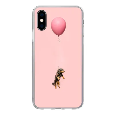 Produktbild von MuchoWow® Handyhülle Schutzhülle Hülle für iPhone X Dackel schwebt durch einen Ballon nach oben Silikon Softcase Handy Hülle - Handyhülle