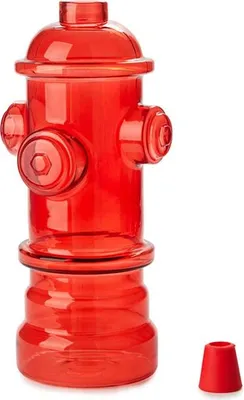 Produktbild von Glasflasche für Wassergetränke Hydrant Rot für Feuerwehrmann Lustig 1,2 L