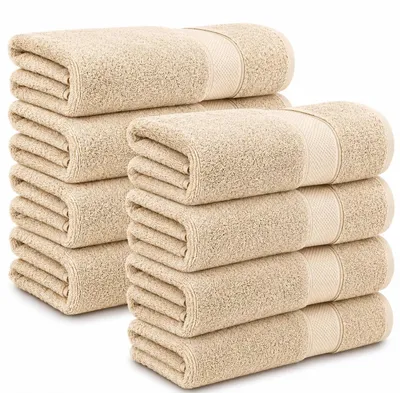 Produktbild von Komfortec 8er Handtücher 50x100 cm Set aus 100% Baumwolle, Frottee, Weich, Beige