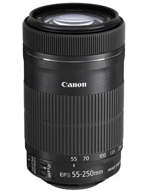 Obrázek produktu pro Canon EF-S 55-250mm f/4-5.6 IS STM, Telefoto objektiv, 15/12, 55 - 250 mm, Stabilizátor obrazu, Canon EF-S