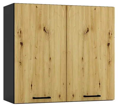 Produktbild von Küchenhängeschrank 80 cm - Eiche Artisan und Graphit - Modulküche - Soft-Close-System - Küchenschrank - Universelle Frontmontage