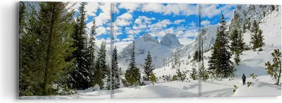 Produktbild von Bild auf Leinwand - Leinwandbild - Tal Wolken Lawine Sport - 90x30cm - Wand Bild - Wanddeko - Leinwanddruck - Bilder - Kunstdruck - Wanddekoration - Leinwand bilder - Wandkunst - CA90x30-1436