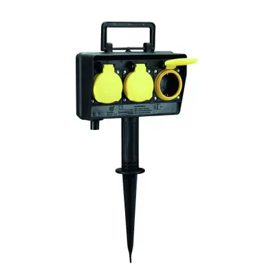 Produktbild von BACHMANN Gartensteckdose mit Erdspieß, 3x CEE 7/3, IP44, Outdoor