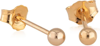 Produktbild von Paar Kugel Ohrstecker Vergoldet Kugelstecker Gold 3mm 5302