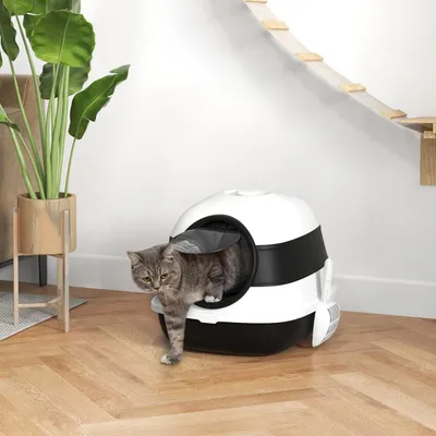 Productafbeelding van Kattenbak met deksel en geurmiddel - Ruime kattenbak met strooier, 52 x 41 x 38 cm