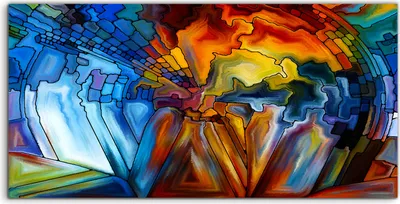 Produktbild von Coloray Canvas 120x60  Wandbild Leinwand Bilder Glasmalerei Muster Kunst Nachbildung