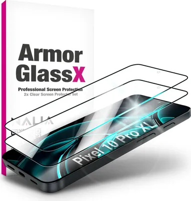 Produktbild von Schutzglas "ArmorGlassX" für Google Pixel 10 Pro XL - 2x Displayglas / Ultra Klar / Brillante Farben / für Hüllen - Transparent mit schwarzem Rahmen
