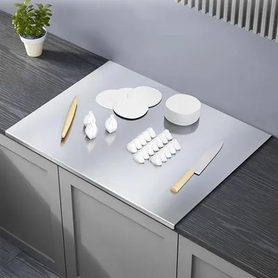 Große RVS Schneidebrett zum Kochen und Backen, rutschfeste Arbeitsfläche für Fleisch, Gemüse und Käse (40cm L x 30cm B)