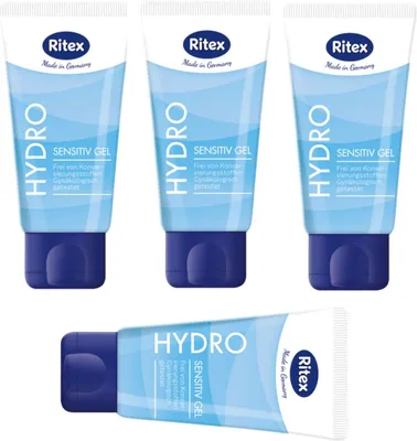 Produktbild von Ritex - 4er Set Gleitgel Hydro feuchtigkeitsspenden & pflegend - Inhalt jeweils 50ml, wasserbasiert - 09007-4