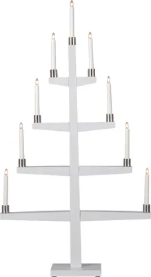 Produktbild von Best Season LED-Fensterleuchter "Tall" 9flammig Material: Holz/Metall, Farbe: weiß, Höhe ca. 110 c, 259-48