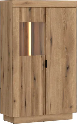 Produktbild von Stauraumvitrine >DELAMAR< in  Evoke Eiche Nachbildung - 80,4x140,2x39,6 (BxHxT)
