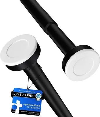 Obrázok produktu pre Teleskopická tyč na sprchovú závesu, čierna, nerezová oceľ, 110–200 cm, Ø 25 mm