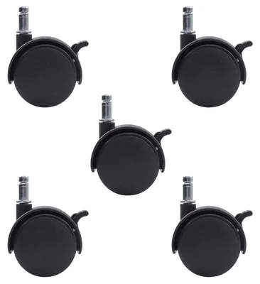 Imagen del producto de Ruedas giratorias con freno, de 50 mm, fabricadas en nylon, paquete de 5 unidades, ideales para muebles en hogares y oficinas
