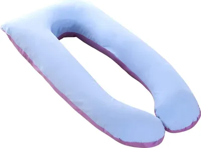 Image de Coussin d'allaitement en U, coussin de grossesse, avec housse interchangeable et lavable, 70 x 130 cm, coton,Bleu & Violet, 70 × 130CM