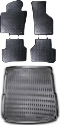 Produktbild von Gummi Kofferraumwanne + Fußmatten Set für VW Passat 3C B6 B7 Variant, Bj. 2005-