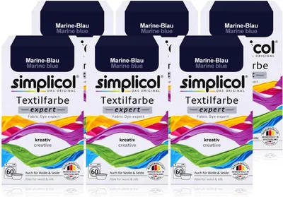 Produktbild von Simplicol Textilfarbe expert Marine-Blau 150g - Farbe zum Färben (6er Pack)