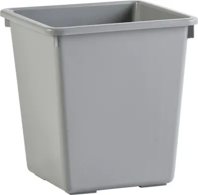 Produktbild von Viereckiger kegelförmiger Papierkorb | 27 Liter, HxBxT 36x34x34xm | Kunststoff | Grau