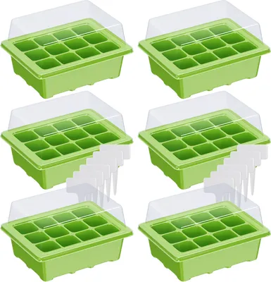 Produktbild von WELLGRO Mini Gewächshaus inkl. 6 Pflanzschilder - für bis zu 12 Pflanzen - ca. 19x14,5x11 cm (LxBxH) je Zimmergewächshaus, Kunststoff - Menge wählbar