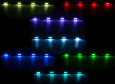 Image de Bande lumineuse LED 12V/24V pour l'éclairage intérieur de voitures et de camions, de la marque All Ride. Éclairage d'ambiance avec 7 couleurs différentes. Accessoire automobile. Longueur : 70 cm