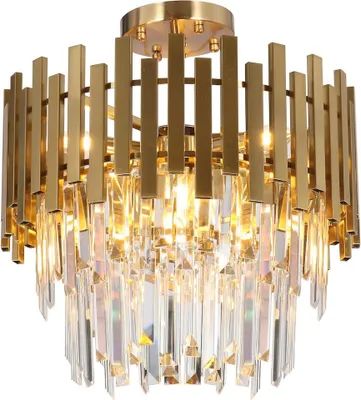 Zdjęcie produktu dla Żyrandol ASPEN przezroczysto-złoty 6xE14x40W kryształ wym:45x45x45cm IP20 Milagro