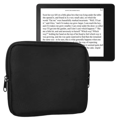 Produktbild von kwmobile Schutzhülle aus Stoff kompatibel mit 6,8-7" eReader Hülle - Stoffhülle für e-Reader mit Reißverschluss - Schwarz